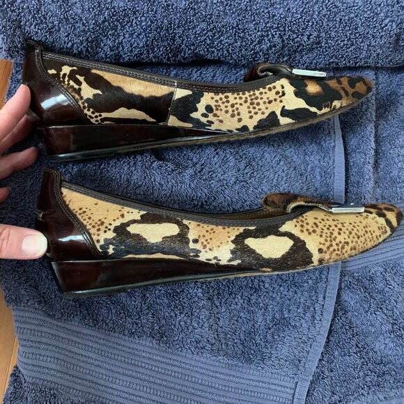 Donald J Pliner Leopard Skin Print Low Wedge, Sz 6.5 - Picture 6 of 7
